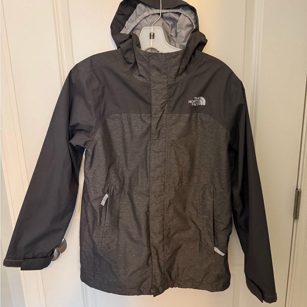 The North Face Charcoal and Black Hooded Raincoat